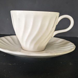 Sheffield China Bone White Cup and Saucer - qty 4